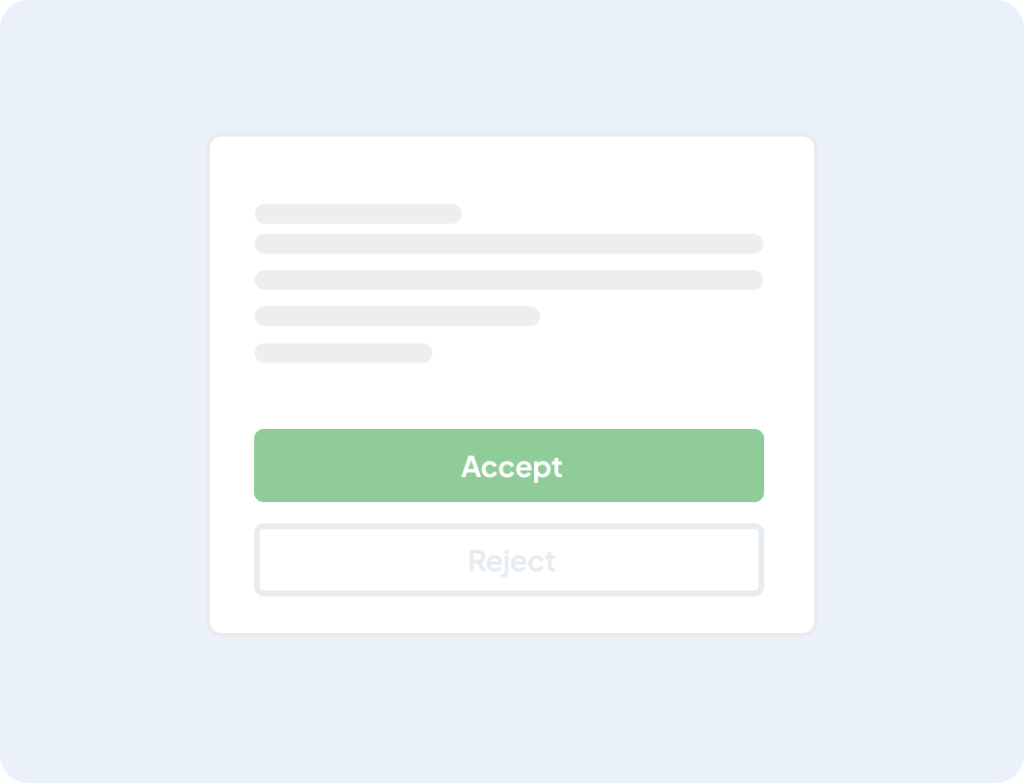 A non-compliant cookie banner with a deceptive button contrast