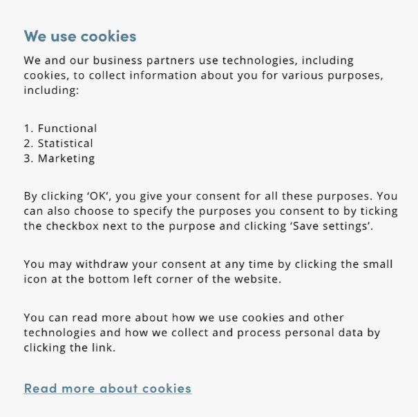 GDPR cookie compliance checklist – inform your users of cookies