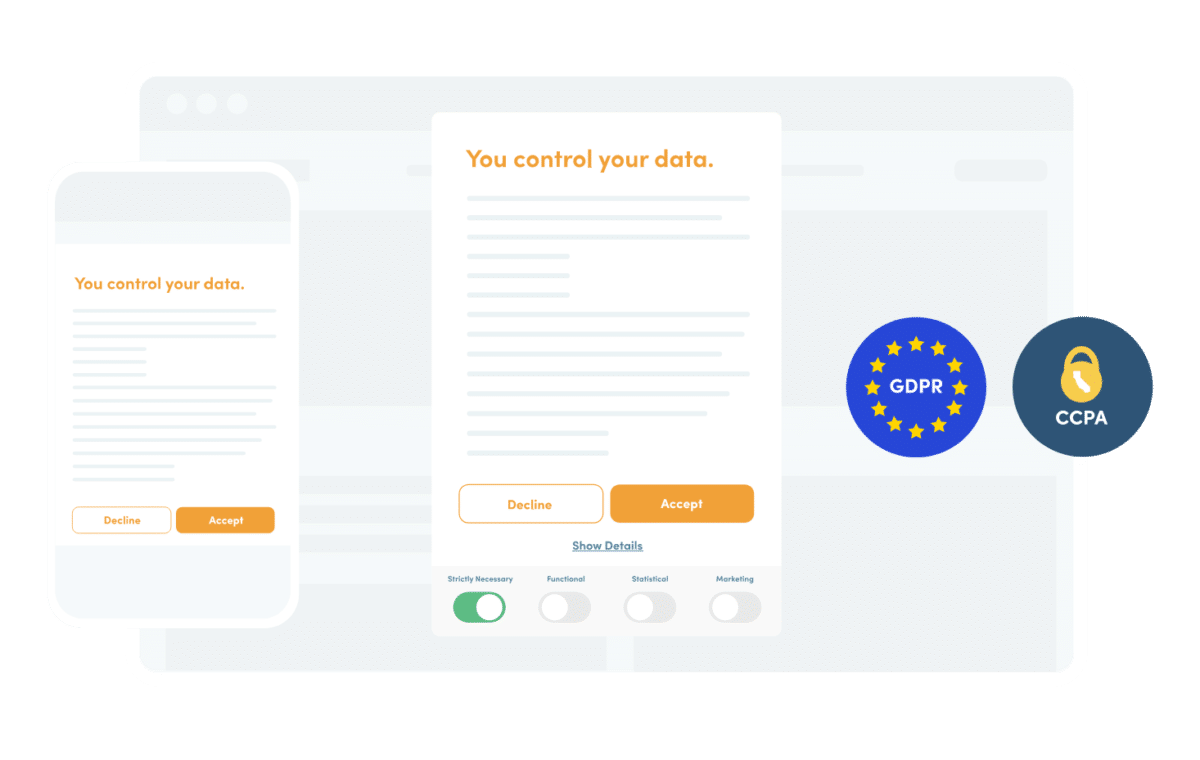 Illustration of Cookie Information's GDPR compliant consent pop-up also compliant with Finnish cookie guidelines