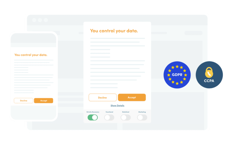 Illustration of Cookie Information's GDPR compliant consent pop-up also compliant with Finnish cookie guidelines