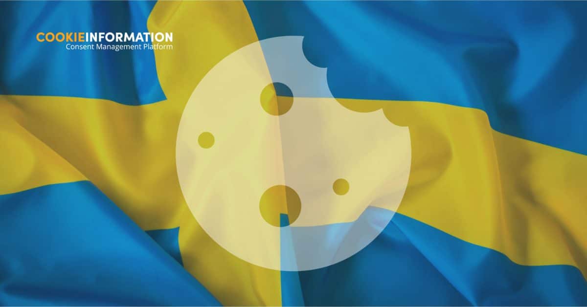 Bild på en svensk flagga med en cookie som berättar varför du måste be om samtycke till cookies