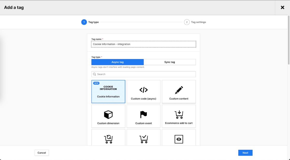 Cookie Information tag in Piwik PRO Tag Manager